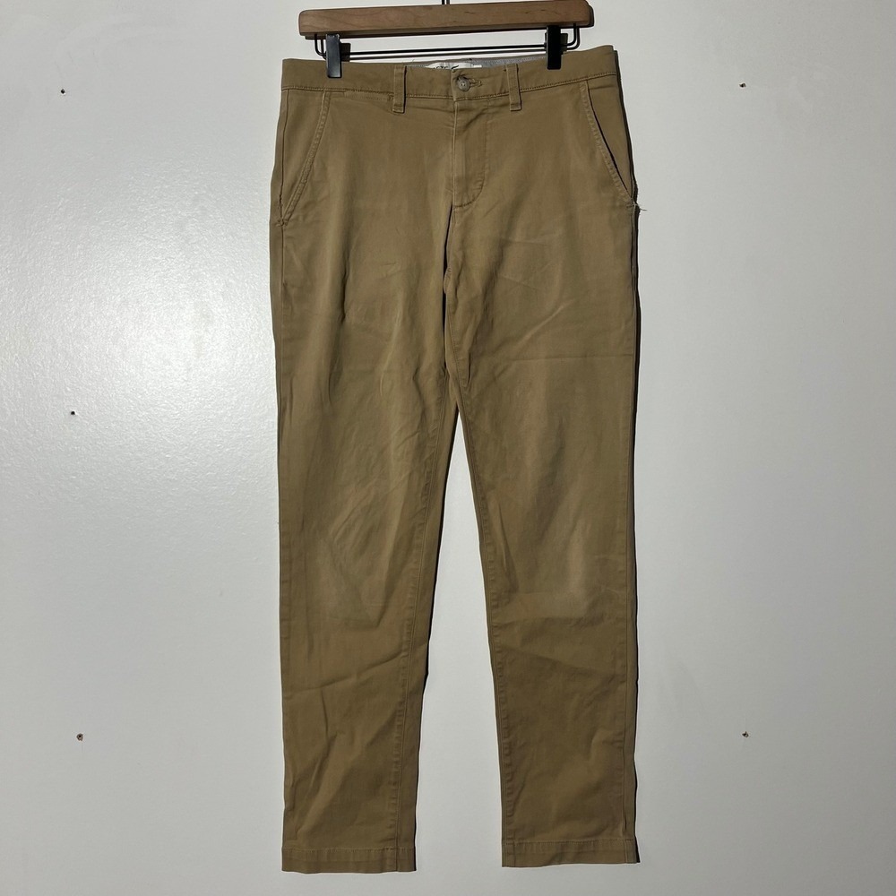 Lacoste Slim Fit Chino Pants Mens 32 Tan Khaki Cotton Twill Trousers